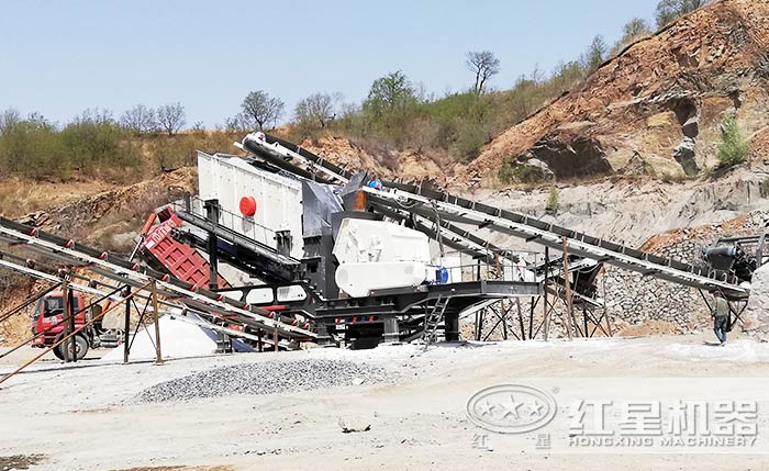 移動一體式碎沙機(jī)工作實(shí)拍